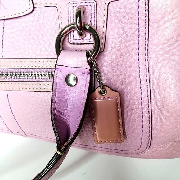 Coach Penelope Leather Satchel Handbag Lilac Purple Leather Bag Silver Hardware - Picture 8 of 15